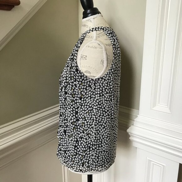 DVF Halter Neck Silk Print Blouse Top Shirt Womens Small Black White Beaded Gems - Picture 10 of 14